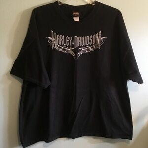 Harley-Davidson Black T-Shirt with Gray Tribal Logo